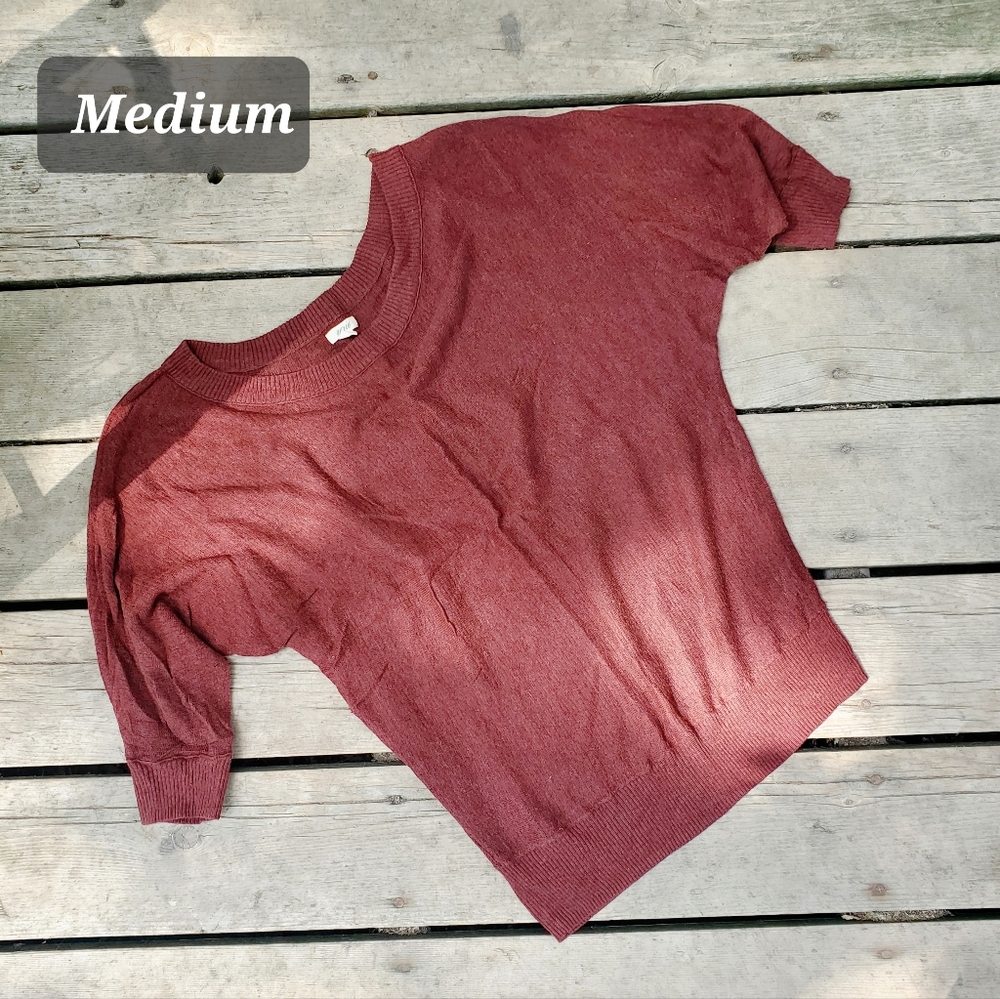 Aerie Burgandy 3/4 Sleeve